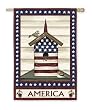 Americana Birdhouse Garden Flag