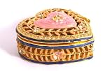 Heart shaped jewelled Imperial Treasures trinket box in pink