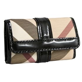 Burberry Coated Canvas Black Leather Key Case 3338613