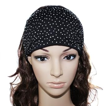Sparkling Rhinestone And Dots Wide Elastic Cotton Headband - Various Colors