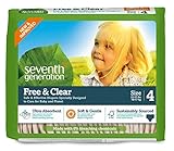 Seventh Generation Baby Diapers, Free and Clear for Sensitive Skin, Original Unprinted, Size 4, 135 