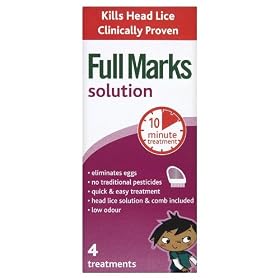 Full Marks Head Lice Solution with Comb - 4 Treatments, 200 ml