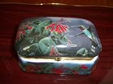 Italian Design Fine Porcelain Hummingbirds Themed Jewelry Box