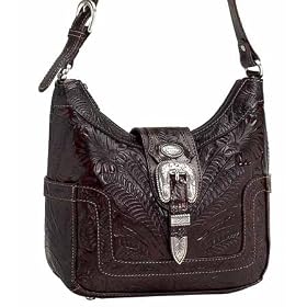 American West Zip-top Western Hobo Bag Purse 620 (Many Colors)