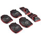 2 	 item_name 	 Sports Protective Gear safety pad Safeguard (Knee Elbow Wrist) Support Pad Set equipment for Adult roller bicycle BMX bike skateboard extreme sports bogu protector Guards Pads (Black+Red, S)
