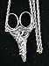 Victorian English Heirloom Corine Pewter Sewing Chatelaine Scissors