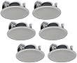 Yamaha Natural Sound Custom Easy-to-install In-Ceiling Flush Mount 2-Way 150 watts Speaker (Set of 6) with 8" Kevlar Cone Woofers & 1" Swivel Titanium Dome Tweeter Designed for A Large Size Room, 3 Smaller Rooms or 6 Small Rooms