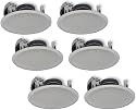 Yamaha Natural Sound Custom Easy-to-install In-Ceiling Flush Mount 2-Way 150 watts Speaker (Set of 6) with 8" Kevlar Cone Woofers & 1" Swivel Titanium Dome Tweeter Designed for A Large Size Room, 3 Smaller Rooms or 6 Small Rooms