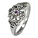Sterling Silver Heart Pentacle Pentagram Wiccan ring jewelry Amethyst (sz 4-15)