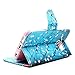 S6 Edge Case, S6 Edge Flip Case, Tradekmk(TM) Stylish Slim PU Leather Wallet Shell Flip Case Cover[Little Flowers Blue Skin Design] For Samsung Galaxy S6 Edge [+Stylus+Screen Protector+Cleaning Cloth]