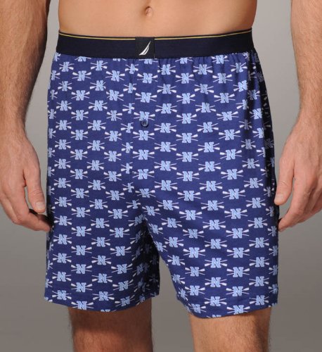 Nautica Mens Nautica Crew Print Knit Boxer