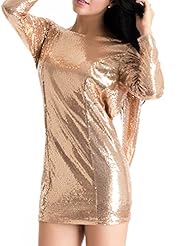 Sexy Long Sleeves Spandex Backless Sequined Cocktail Bodycon Dress/Club Dress/Evening Dress/Prom Dress/Party Dress/Mini Dress 