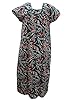 Womans Cotton Caftan Dress Black Batik Print Long Kaftans Muumuu L / M