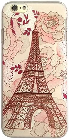 wonpowerroad For apple iphone 6 (4.7inch) case PC NEW slim clear transparent art hipster unique hot pink love Romantic flower eiffel tower Henna Hard back cases shell cover skin trees hard bumper with Free Clear Screen Protector (A13)