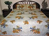 Cotton Bedspreads Indian Bedding Elephant Print King Size