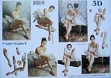 A4 3D step by step Le Suh decoupage sheet - ballet dancer