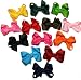 Hair Bows ~ Baby Size GrosGrain Tied Bow (14 Assorted Colors) ~ Great Stocking Stuffers