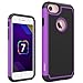 iPhone 8 Case, OEAGO iPhone 7 Silicone Case [Drop Protection] [Shock Proof] Hybrid Dual Layer Rubber Plastic Impact Defender Rugged Slim Hard Case Cover Shell for Apple iPhone 8 / iPhone 7 - Purple