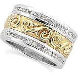 14K Two-Tone Gold Etruscan Style Diamond Ring/Band - 1.00 Ct.