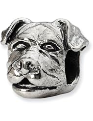 Sterling Silver Reflections Rottweiler Head Bead
