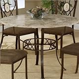 Hillsdale Brookside Round Dining Table, 45-Inch Diameter by 25MM Fossil Sto ....