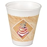 Dart : Foam Hot/Cold Cups,16 Ounces, White w/Brown and Green,1000/Carton -:- Sold as 2 Packs of - 1000 - / - Total of 2000 Each
