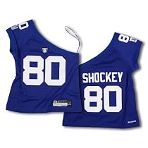 New York Giants Jeremy Shockey #80 Womens NFL One Shoulder Jersey, Blue