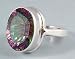 Ladies 925 solid silver ring with mystic topaz stone size O or 17.5 CH31