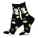 Cute Puppies on the Socks for Women Novelty Cotton Crew 3-Pairs Gift for Her (9-11, Doggies and Foot Prints)