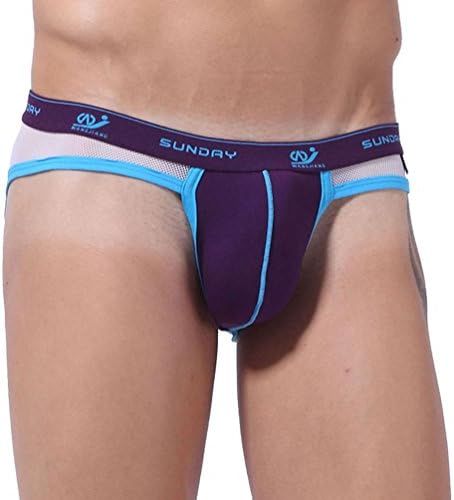 ZIHAN Men's Breathable Stretch Hip G-String Briefs Medium Purple