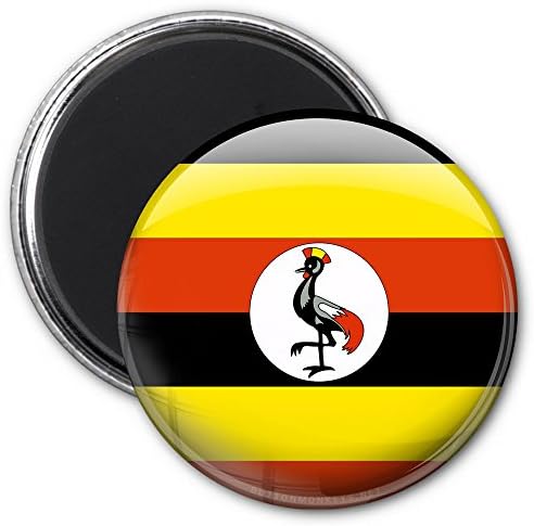 Uganda Flag Refrigerator Magnet 2.25"