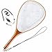 SF Fly Fishing Landing Soft Silicone Rubber Mesh Trout Catch and Release Net with Black Magnetic Net Release Combo Kit