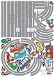 Easy Instant Decoration Wall Sticker Decal - Streetways and Cars