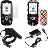 iNcido Brand Samsung T369 Combo Hot Pink Plaid Protective Case Faceplate Co ....