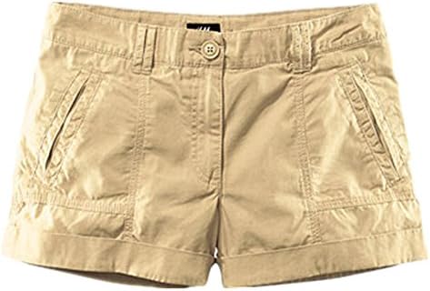 Wubang Womens Candy Color Low Waist Casual Shorts L Khaki