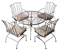 Espresso 5-Piece Wrought Iron Dining Set