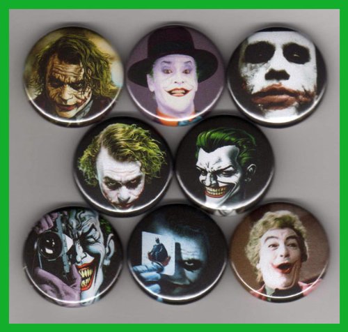  The Joker Batman Heath Ledger Set of 8 - 1 Inch Buttons