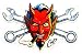 Coop Smoking Devil Wrench Decal Sticker