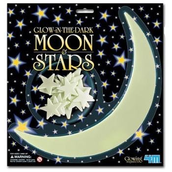 4M Glow-In-The-Dark Stars moon and stars pack of 10