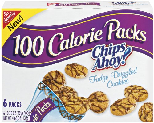 100 Calorie Packs Chips Ahoy! Fudge Drizzled Chocolate Chip Cookies, 6-Count Packs (Pack of 6)