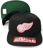 NHL Detroit Red Wings All Black Tone Adjustable Plastic Snapback Cap Hat