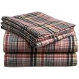 Pinzon 160-Gram Yarn-Dyed Flannel Full Sheet Set, Red Plaid