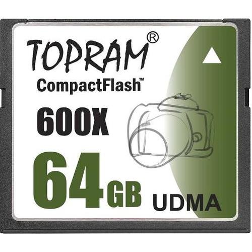 TOPRAM 64GB 64G CF CompactFlash Memory Card 600X Extreme Speed Fast UDMA6 RAW