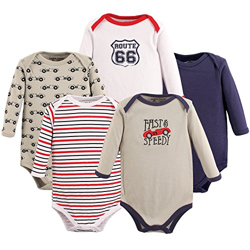 Luvable Friends 5 Pack Long Sleeve Bodysuit. Speedy, 6-9 Months