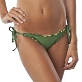 Xhilaration® Juniors Metallic Side Tie Swim Bottom - Green/Gold