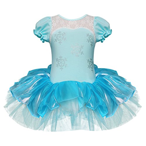 iEFiEL Girls Elegant Xmas Holiday Princess Snowflake Dance Wear Party Dress (7-8)
