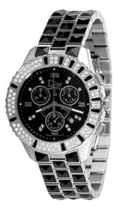 Christian Dior Unisex CD11431CM001 Christal Chronograph Diamond Black Dial Watch