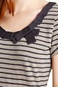 Pure Cotton Tape Neckline Stripe T-Shirt [T41-2509A-S-LCTB]