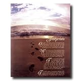 Footprints In The Sand Religious Picture 8x10 Art Print