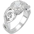 Platinum Diamond Engagement Ring Semimount - 0.37 Ct. - DOES NOT INCLUDE CENTER STONE